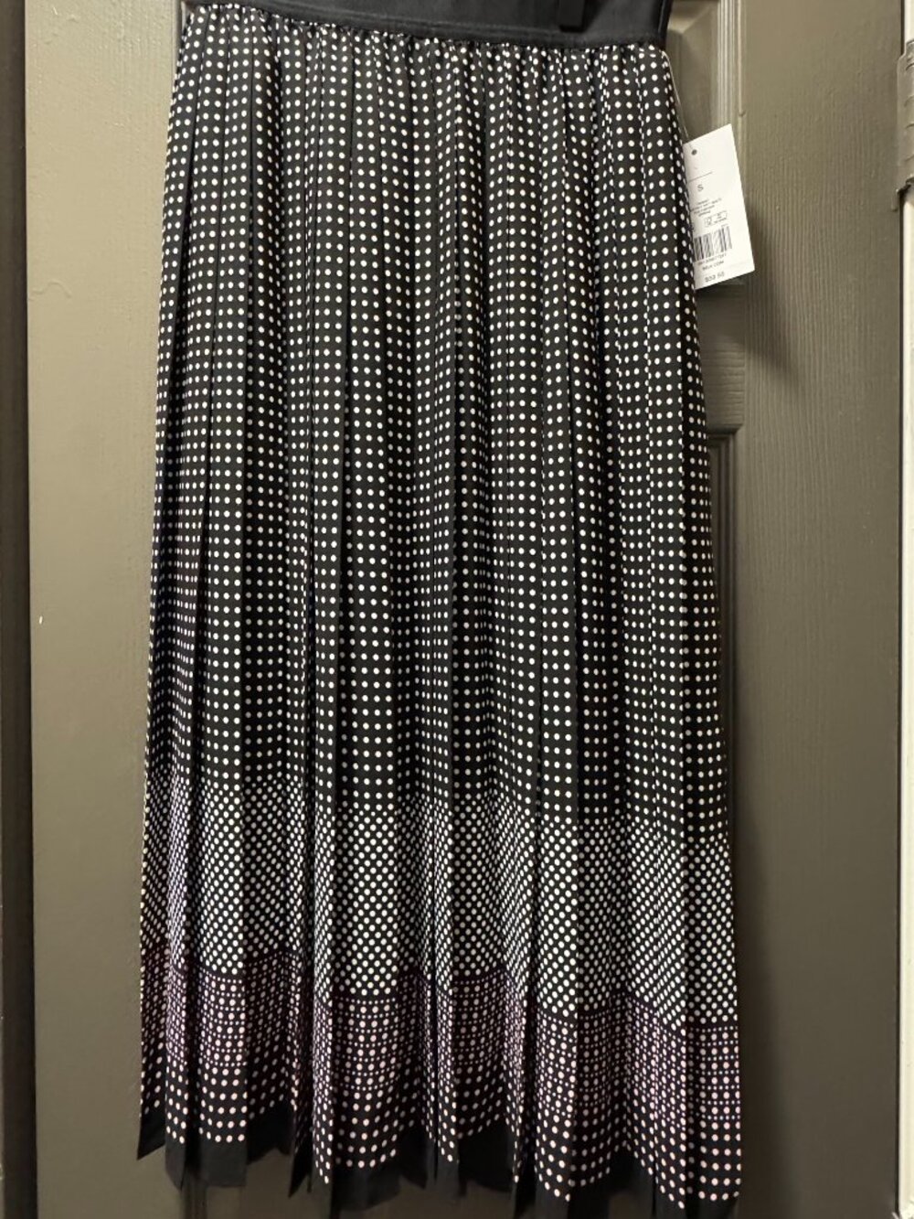 The Limited pleated polka dot midi skirt NWT